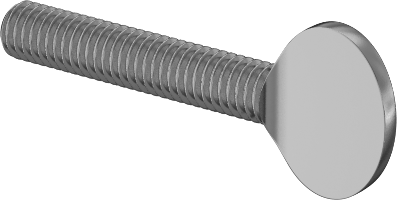 Pirinç Kürek Başlı El Vidası, 3/8"-16 Diş Boyutu, 2" Uzunluk