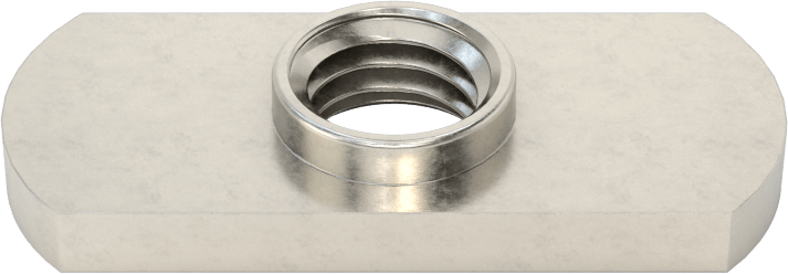18-8 Paslanmaz Çelik Düşük Profilli Dar Tabanlı Kaynak Somunu, M10 x 1,5 mm Diş Boyutu