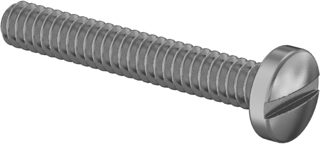 Pirinç Silindir Başlı Oluklu Vidalar, 4-40 Diş Boyutu, 3/4" Uzunluk