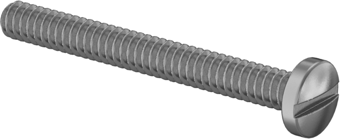 Pirinç Silindir Başlı Oluklu Vidalar, 6-32 Diş Boyutu, 1-1/4" Uzunluk