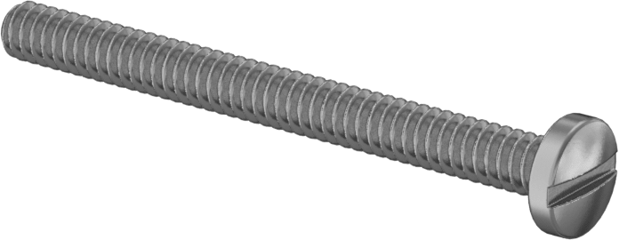 Pirinç Silindir Başlı Oluklu Vidalar, 6-32 Diş Boyutu, 1-1/2" Uzunluk