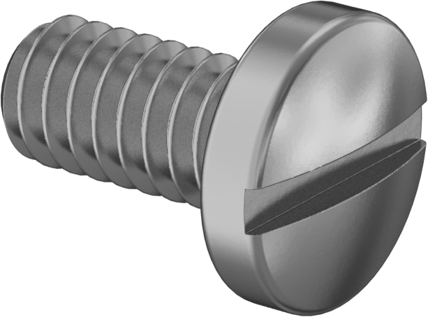 Pirinç Silindir Başlı Oluklu Vidalar, 1/4"-20 Diş Boyutu, 1/2" Uzunluk