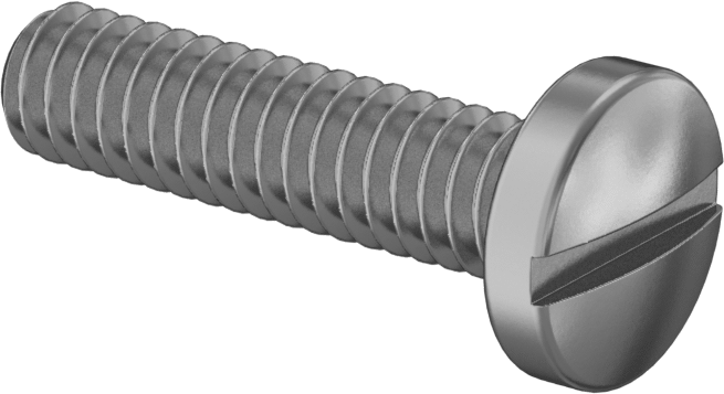 Pirinç Silindir Başlı Oluklu Vidalar, 1/4"-20 Diş Boyutu, 1" Uzunluk