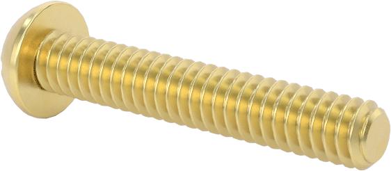 Pirinç Dekoratif Yuvarlak Başlı Oluklu Vida, 2-56 Diş Boyutu, 1/2" Uzunluk