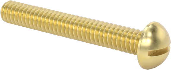 Pirinç Dekoratif Yuvarlak Başlı Oluklu Vida, 2-56 Diş Boyutu, 5/8" Uzunluk