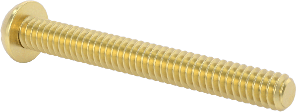 Pirinç Dekoratif Yuvarlak Başlı Oluklu Vida, 2-56 Diş Boyutu, 3/4" Uzunluk