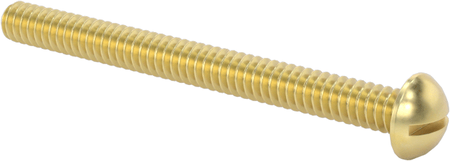 Pirinç Dekoratif Yuvarlak Başlı Oluklu Vida, 4-40 Diş Boyutu, 1-1/4" Uzunluk