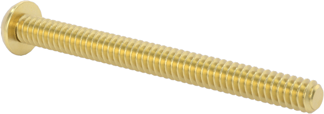 Pirinç Dekoratif Yuvarlak Başlı Oluklu Vida, 4-40 Diş Boyutu, 1-1/4" Uzunluk