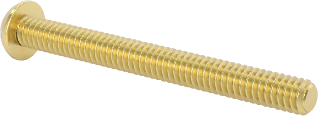 Pirinç Dekoratif Yuvarlak Başlı Oluklu Vida, 5-40 Diş Boyutu, 1-1/4" Uzunluk