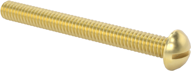 Pirinç Dekoratif Yuvarlak Başlı Oluklu Vida, 5-40 Diş Boyutu, 1-1/4" Uzunluk