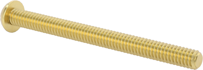 Pirinç Dekoratif Yuvarlak Başlı Oluklu Vida, 5-40 Diş Boyutu, 1-1/2" Uzunluk