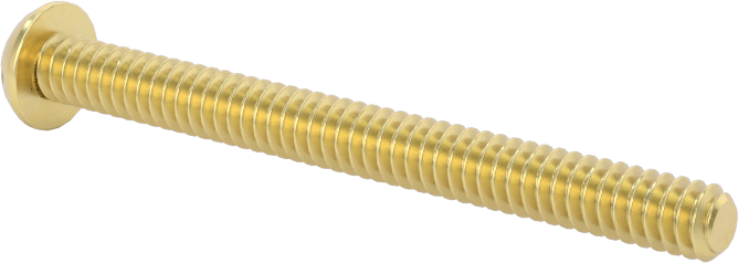 Pirinç Dekoratif Yuvarlak Başlı Oluklu Vida, 6-32 Diş Boyutu, 1-1/2" Uzunluk