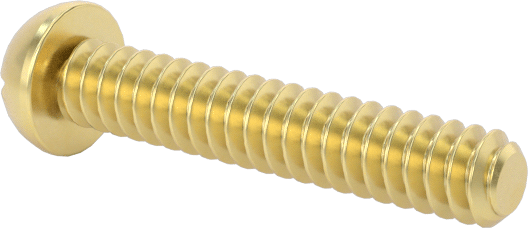 Pirinç Dekoratif Yuvarlak Başlı Oluklu Vida, 000-120 Diş, 3/16" Uzunluk