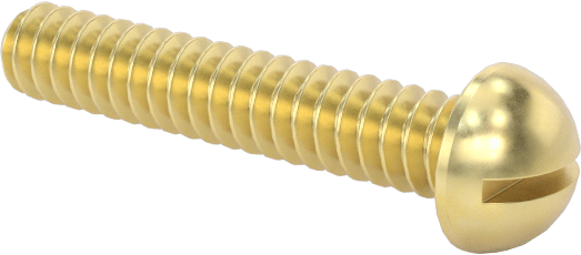 Pirinç Dekoratif Yuvarlak Başlı Oluklu Vida, 000-120 Diş, 3/16" Uzunluk