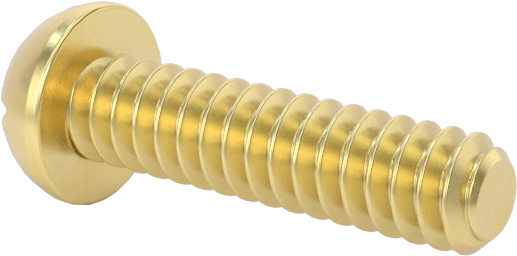 Pirinç Dekoratif Yuvarlak Başlı Oluklu Vida, 00-90 Diş, 3/16" Uzunluk
