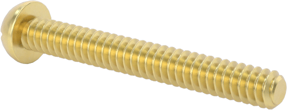 Pirinç Dekoratif Yuvarlak Başlı Oluklu Vida, 00-90 Diş, 3/8" Uzunluk
