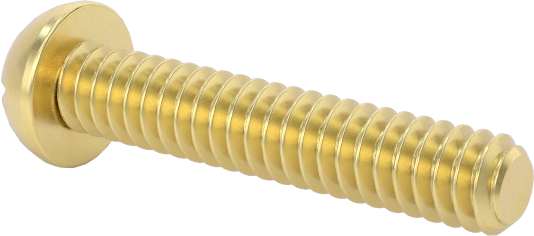 Pirinç Dekoratif Yuvarlak Başlı Oluklu Vida, 00-96 Diş, 1/4" Uzunluk