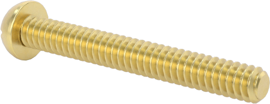 Pirinç Dekoratif Yuvarlak Başlı Oluklu Vida, 00-96 Diş, 3/8" Uzunluk