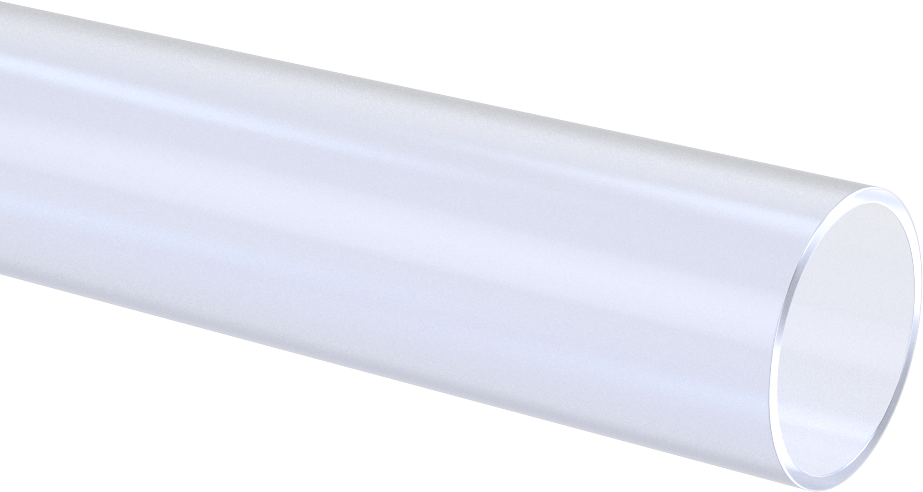 Şeffaf Kolay Şekillendirilebilir PETG Tüp, 1-1/4" OD x 1-1/8" ID, 6 Fit Uzunluk