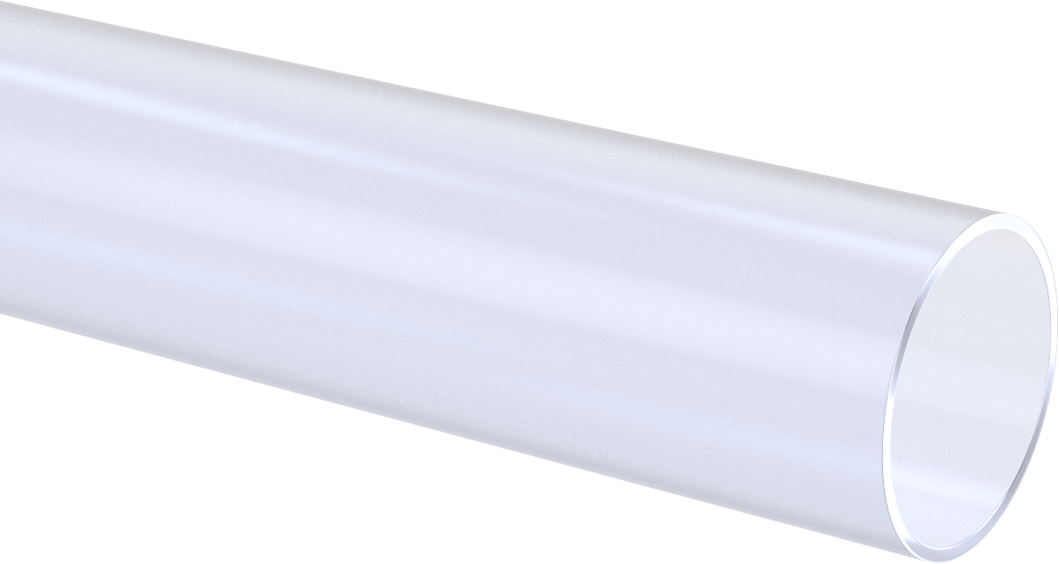 Şeffaf Kolay Şekillendirilebilir PETG Tüp, 3" OD x 2-3/4" ID