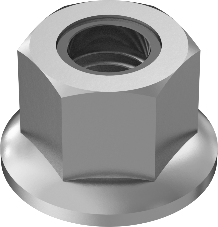 Orta Mukavemetli Çelik Naylon Ekli Flanş Somunu, Sınıf 8, Çinko Kaplamalı, M14 x 2 mm Diş Boyutu