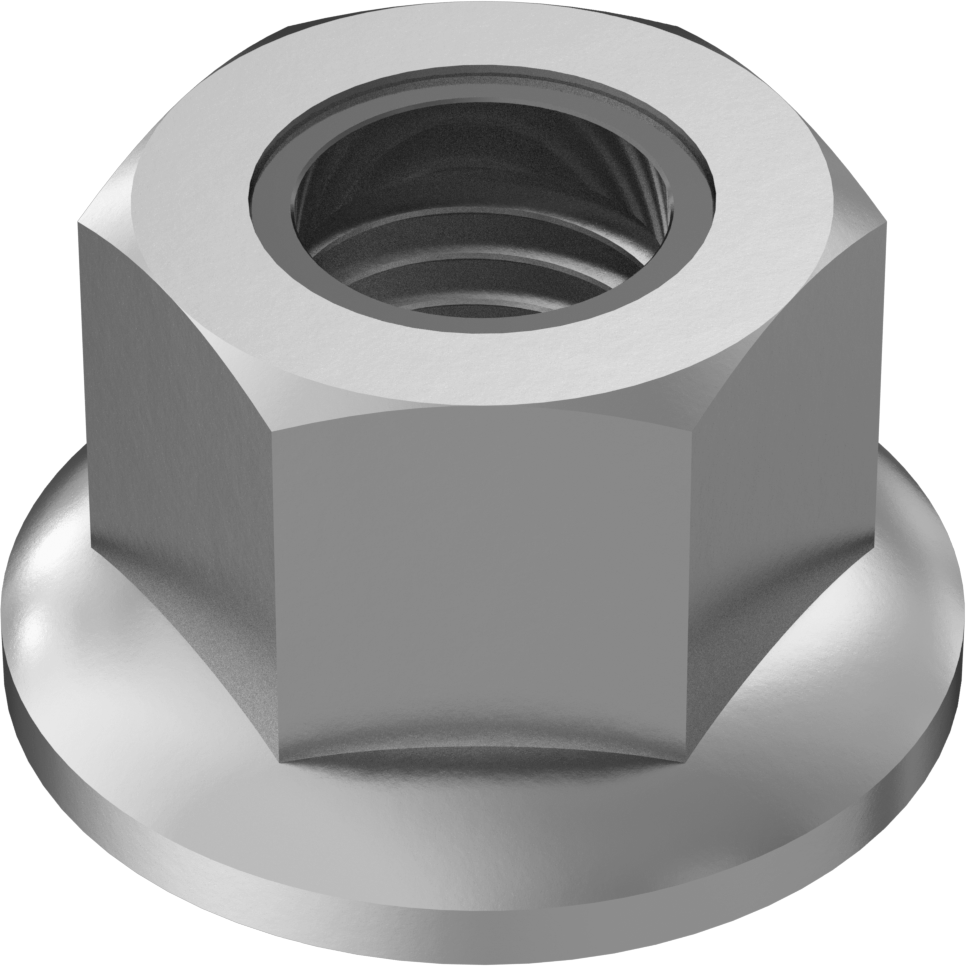 Orta Mukavemetli Çelik Naylon Ekli Flanş Somunu, Sınıf 8, Çinko Kaplamalı, M20 x 2,5 mm Diş Boyutu
