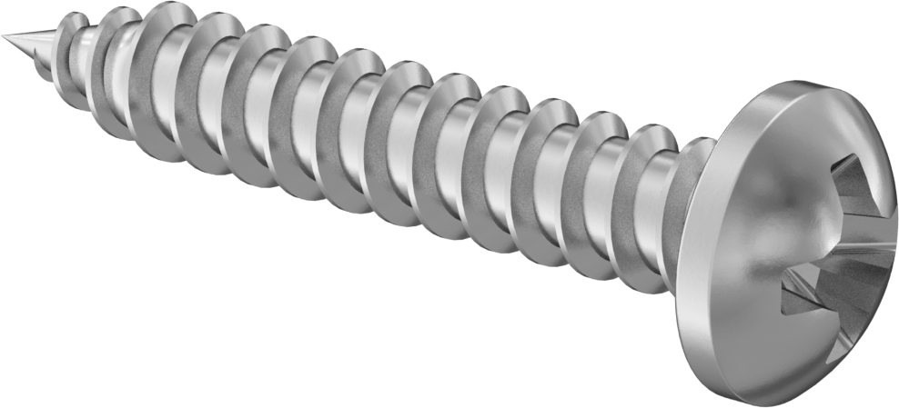Sac Metal için Phillips Yuvarlak Başlı Vidalar, 18-8 Paslanmaz Çelik, Numara 2 Boyut, 1/2" Uzunluk