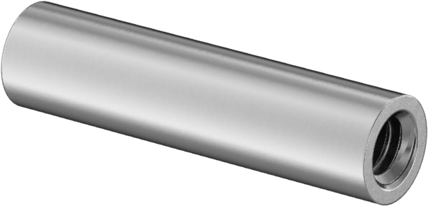 Dişli Yuvarlak Ayırıcı, Çinko Kaplamalı Pirinç, 1/8" OD, 1/2" Uzunluk, 2-56 Diş Boyutu
