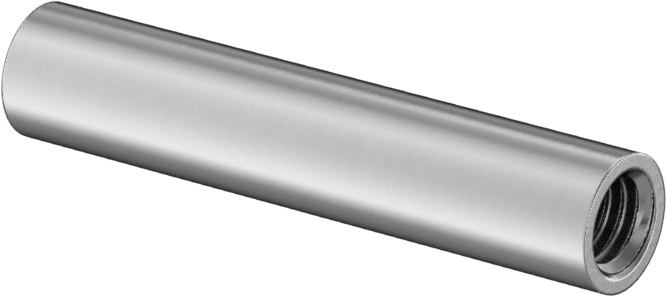 Dişli Yuvarlak Ayırıcı, Çinko Kaplamalı Pirinç, 1/4" OD, 1-1/4" Uzunluk, 10-32 Diş Boyutu