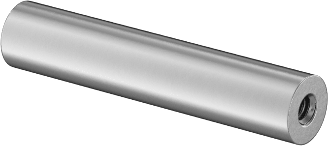 Dişli Yuvarlak Ayırıcı, Çinko Kaplamalı Pirinç, 1/4" OD, 1-1/4" Uzunluk, 4-40 Diş Boyutu