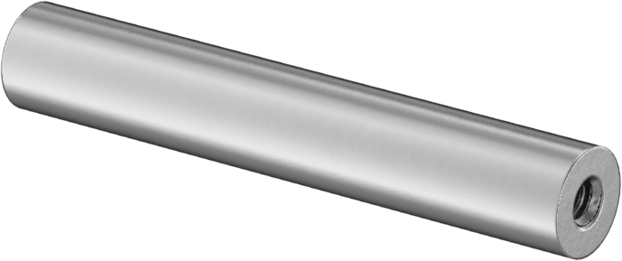 Dişli Yuvarlak Ayırıcı, Çinko Kaplamalı Pirinç, 1/4" OD, 1-1/2" Uzunluk, 4-40 Diş Boyutu