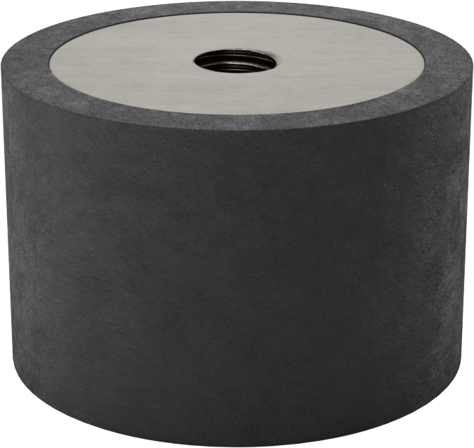Doğal Kauçuk Titreşim Sönümleyici Sandviç Montaj, M8 x 1,25 mm Dişli Çelik Ek Parça ile, 170 lbs. Kapasite