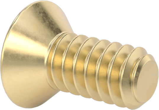 Pirinç Phillips Düz Başlı Vida, 4-40 Diş Boyutu, 1/4" Uzunluk
