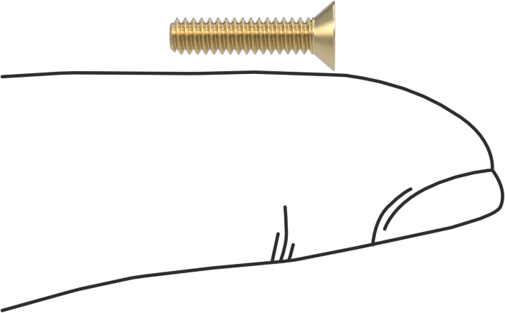 Pirinç Phillips Düz Başlı Vida, 4-40 Diş Boyutu, 1/2" Uzunluk