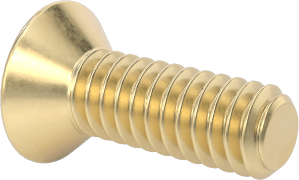 Pirinç Phillips Düz Başlı Vida, 1/4"-20 Diş Boyutu, 3/4" Uzunluk