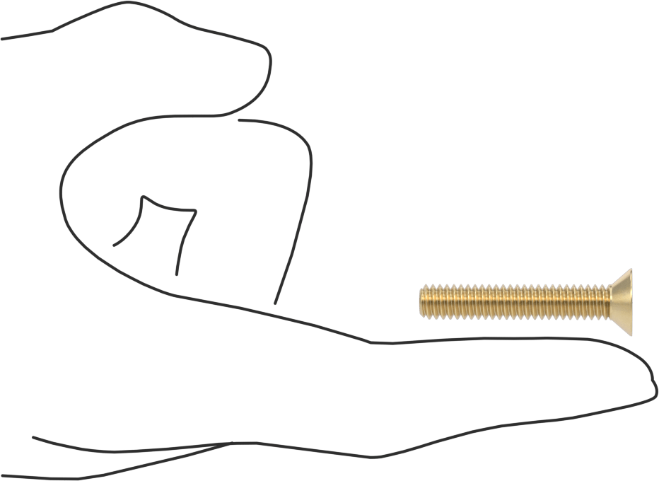 Pirinç Phillips Düz Başlı Vida, 1/4"-20 Diş Boyutu, 1-1/2" Uzunluk