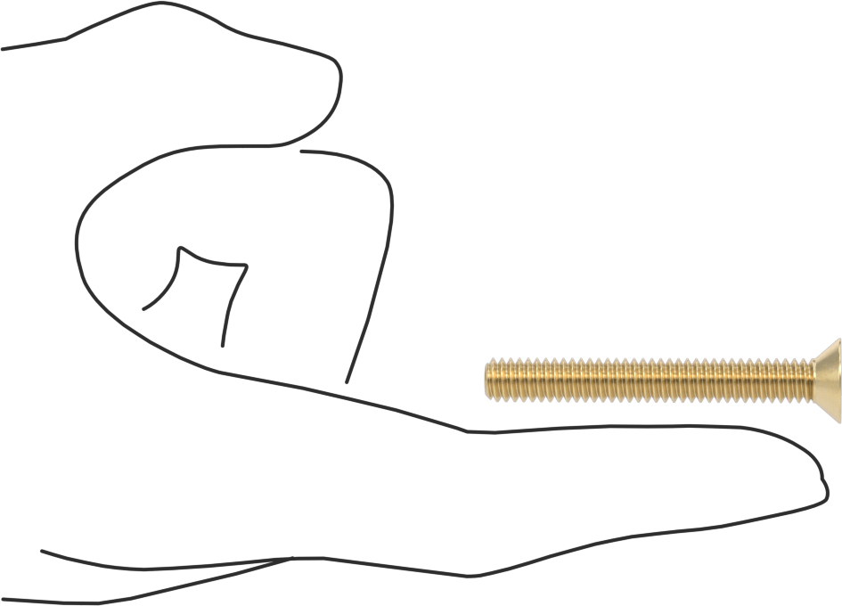 Pirinç Phillips Düz Başlı Vida, 1/4"-20 Diş Boyutu, 2" Uzunluk