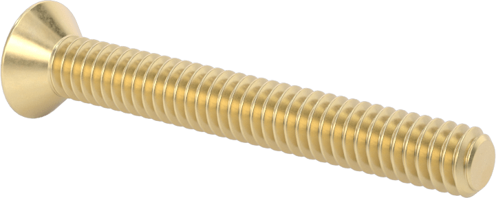 Pirinç Phillips Düz Başlı Vida, 1/4"-20 Diş Boyutu, 2" Uzunluk