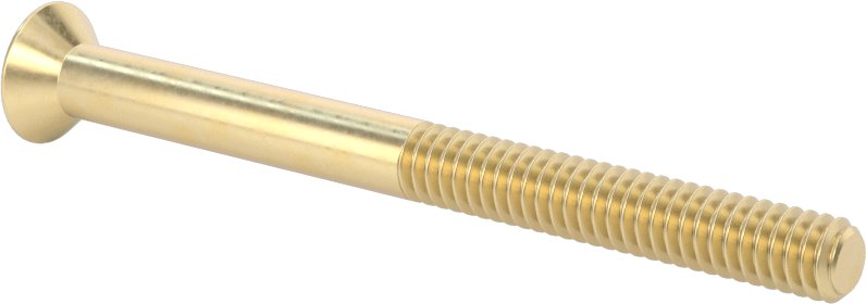 Pirinç Phillips Düz Başlı Vida, 1/4"-20 Diş Boyutu, 3" Uzunluk