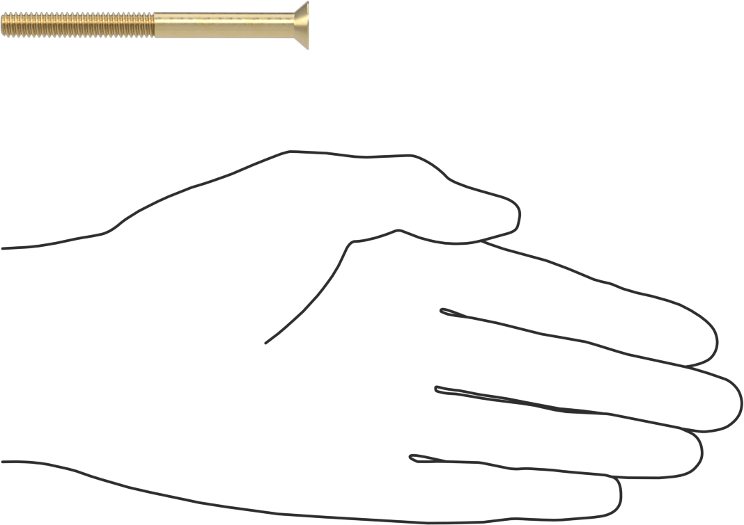 Pirinç Phillips Düz Başlı Vida, 1/4"-20 Diş Boyutu, 3" Uzunluk