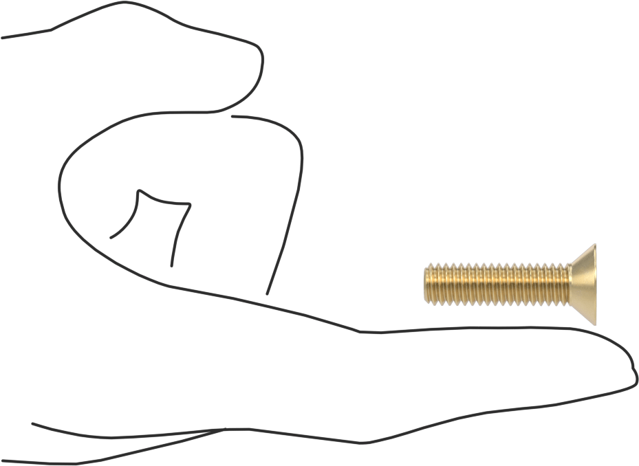 Pirinç Phillips Düz Başlı Vida, 5/16"-18 Diş Boyutu, 1-1/4" Uzunluk
