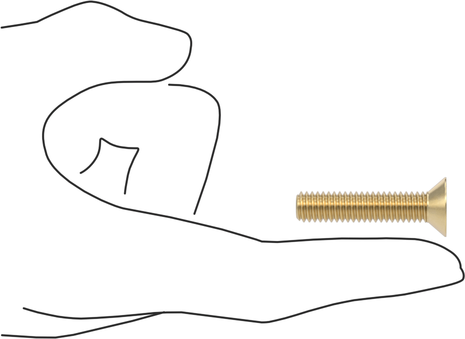 Pirinç Phillips Düz Başlı Vida, 5/16"-18 Diş Boyutu, 1-1/2" Uzunluk
