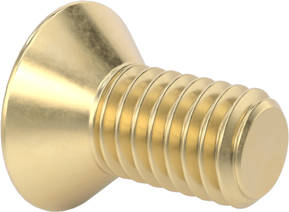 Pirinç Phillips Düz Başlı Vida, 3/8"-16 Diş Boyutu, 3/4" Uzunluk