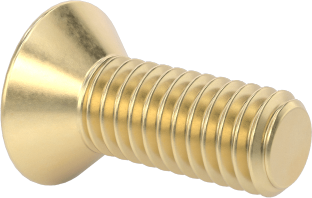 Pirinç Phillips Düz Başlı Vida, 3/8"-16 Diş Boyutu, 1" Uzunluk