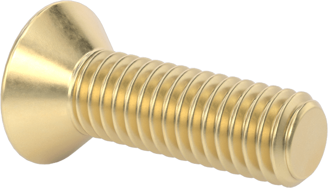 Pirinç Phillips Düz Başlı Vida, 3/8"-16 Diş Boyutu, 1-1/4" Uzunluk