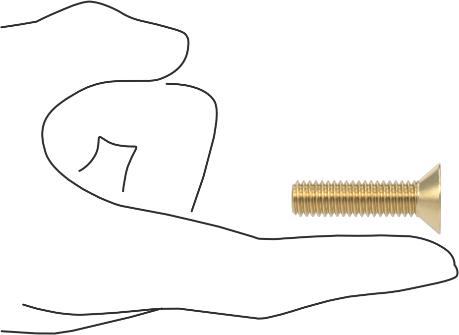 Pirinç Phillips Düz Başlı Vida, 3/8"-16 Diş Boyutu, 1-1/2" Uzunluk