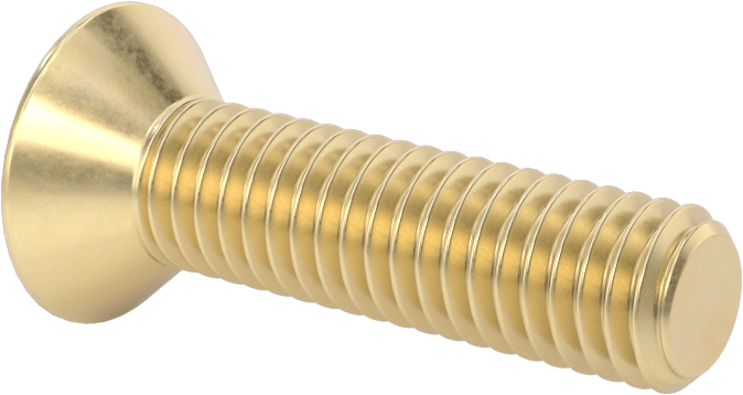 Pirinç Phillips Düz Başlı Vida, 3/8"-16 Diş Boyutu, 1-1/2" Uzunluk