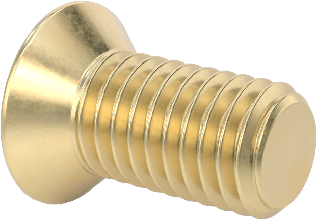 Pirinç Phillips Düz Başlı Vida, 1/2"-13 Diş Boyutu, 1" Uzunluk