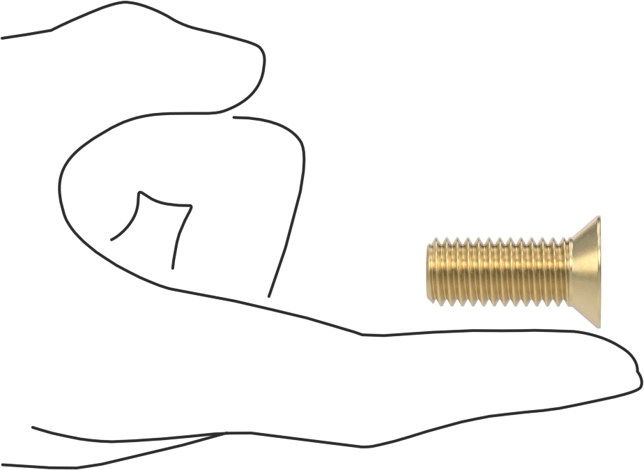 Pirinç Phillips Düz Başlı Vida, 1/2"-13 Diş Boyutu, 1-1/4" Uzunluk