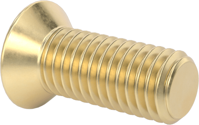 Pirinç Phillips Düz Başlı Vida, 1/2"-13 Diş Boyutu, 1-1/4" Uzunluk